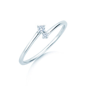 Anello di Fidanzamento You & Me Classic in 14K oro bianco con diamanti 0,065ct G/SI