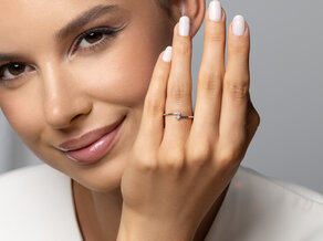 Anello di Fidanzamento You & Me Classic in 14K oro giallo con diamanti 0,065ct G/SI