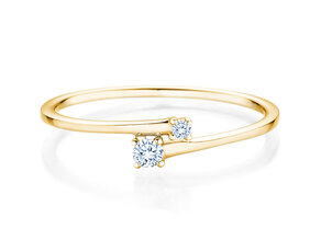 Anello di Fidanzamento You & Me Modern in 14K oro giallo con diamanti 0,07ct G/SI