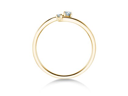 Anello di Fidanzamento You & Me Modern in 14K oro giallo con diamanti 0,07ct G/SI