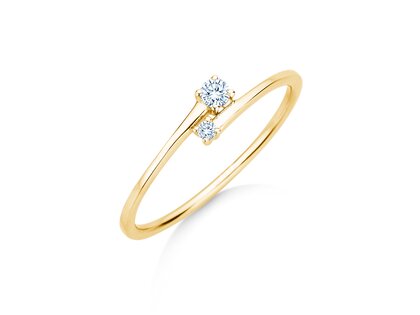 Anello di Fidanzamento You & Me Modern in 14K oro giallo con diamanti 0,07ct G/SI