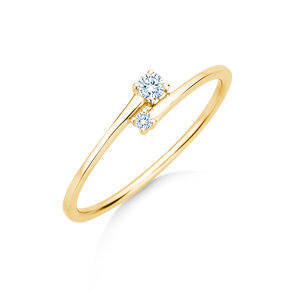 Anello di Fidanzamento You & Me Modern in 14K oro giallo con diamanti 0,07ct G/SI