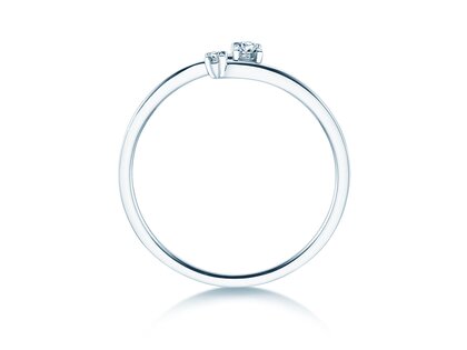 Anello di Fidanzamento You & Me Modern in 14K oro bianco con diamanti 0,07ct G/SI