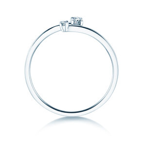 Anello di Fidanzamento You & Me Modern in 14K oro bianco con diamanti 0,07ct G/SI