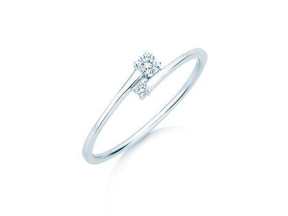 Anello di Fidanzamento You & Me Modern in 14K oro bianco con diamanti 0,07ct G/SI