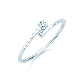 Anello di Fidanzamento You & Me Modern in 14K oro bianco con diamanti 0,07ct G/SI