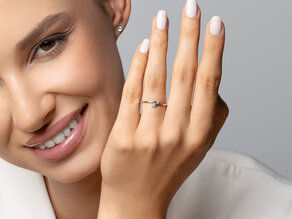 Anello di Fidanzamento You & Me Modern in 14K oro giallo con diamanti 0,07ct G/SI