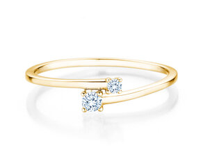 Anello di Fidanzamento You & Me Modern in 14K oro giallo con diamanti 0,11ct G/SI