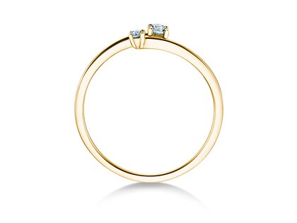 Anello di Fidanzamento You & Me Modern in 14K oro giallo con diamanti 0,11ct G/SI