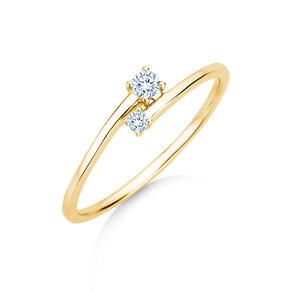 Anello di Fidanzamento You & Me Modern in 14K oro giallo con diamanti 0,11ct G/SI