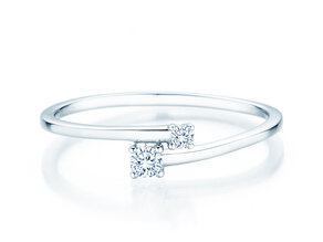 Anello di Fidanzamento You & Me Modern in 14K oro bianco con diamanti 0,11ct G/SI
