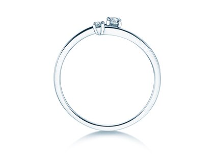 Anello di Fidanzamento You & Me Modern in 14K oro bianco con diamanti 0,11ct G/SI