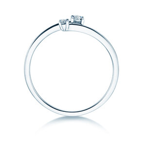 Anello di Fidanzamento You & Me Modern in 14K oro bianco con diamanti 0,11ct G/SI