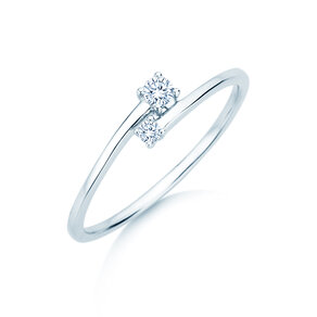 Anello di Fidanzamento You & Me Modern in 14K oro bianco con diamanti 0,11ct G/SI