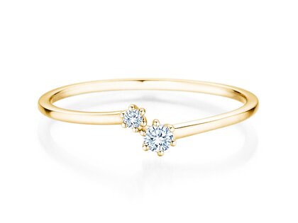 Anello di Fidanzamento You & Me Soft in 14K oro giallo con diamanti 0,09ct G/SI
