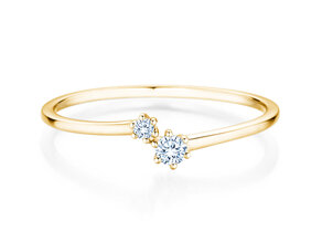 Anello di Fidanzamento You & Me Soft in 14K oro giallo con diamanti 0,09ct G/SI