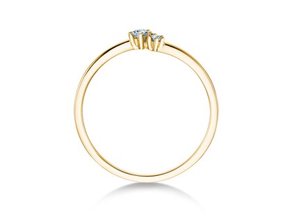 Anello di Fidanzamento You & Me Soft in 14K oro giallo con diamanti 0,09ct G/SI