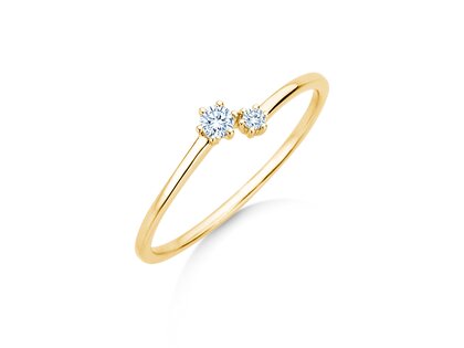 Anello di Fidanzamento You & Me Soft in 14K oro giallo con diamanti 0,09ct G/SI