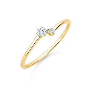 Anello di Fidanzamento You & Me Soft in 14K oro giallo con diamanti 0,09ct G/SI