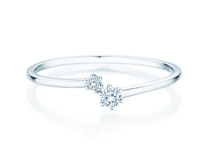 Anello di Fidanzamento You & Me Soft in 14K oro bianco con diamanti 0,09ct G/SI