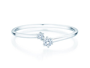 Anello di Fidanzamento You & Me Soft in 14K oro bianco con diamanti 0,09ct G/SI