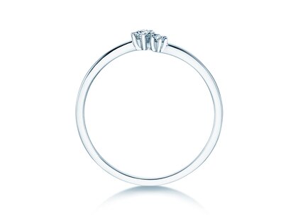 Anello di Fidanzamento You & Me Soft in 14K oro bianco con diamanti 0,09ct G/SI