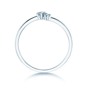 Anello di Fidanzamento You & Me Soft in 14K oro bianco con diamanti 0,09ct G/SI