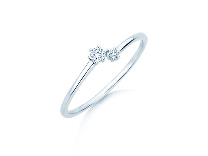 Anello di Fidanzamento You & Me Soft in 14K oro bianco con diamanti 0,09ct G/SI