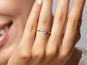 Anello di Fidanzamento You & Me Soft in 14K oro giallo con diamanti 0,09ct G/SI