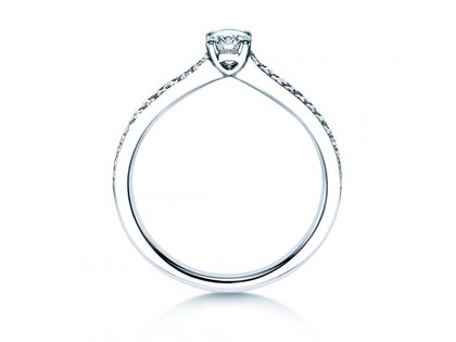 Anello di Fidanzamento Claire Petite in 18K oro bianco con diamanti 0,50ct G/SI