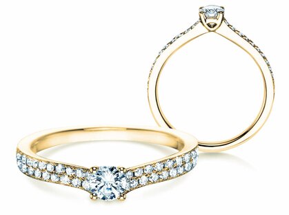 Anello di Fidanzamento Claire Petite in 18K oro giallo con diamanti 0,50ct G/SI
