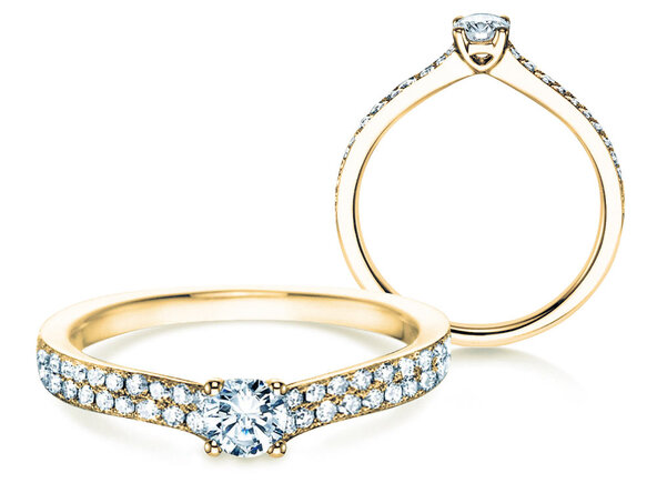 Anello di Fidanzamento Claire Petite in 18K oro giallo con diamanti 0,50ct G/SI
