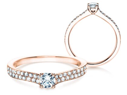 Anello di Fidanzamento Claire Petite in 18K oro rosa con diamanti 0,50ct G/SI