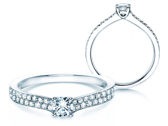 Anello di Fidanzamento Claire Petite in 18K oro bianco con diamanti 0,50ct G/SI