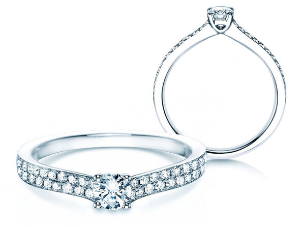 Anello di Fidanzamento Claire Petite in 18K oro bianco con diamanti 0,50ct G/SI