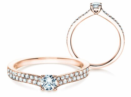 Anello di Fidanzamento Claire Petite in 18K oro rosa con diamanti 0,50ct G/SI
