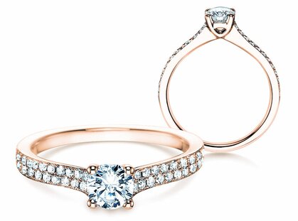 Anello di Fidanzamento Claire in 18K oro rosa con diamanti 0,70ct G/SI