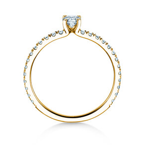 Anello di Fidanzamento Classic 4 Pavé in 9K oro giallo con diamanti da laboratorio 0,56ct E/VS