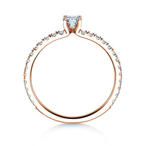 Anello di Fidanzamento Classic 4 Pavé in 14K oro rosa con diamanti da laboratorio 0,56ct E/VS