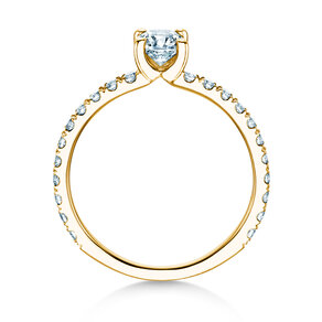 Anello di Fidanzamento Classic 4 Pavé in 14K oro giallo con diamanti da laboratorio 0,87ct E/VS