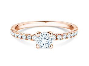 Anello di Fidanzamento Classic 4 Pavé in 14K oro rosa con diamanti da laboratorio 0,87ct E/VS