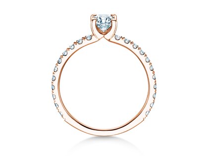 Anello di Fidanzamento Classic 4 Pavé in 14K oro rosa con diamanti da laboratorio 0,87ct E/VS