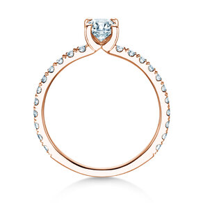 Anello di Fidanzamento Classic 4 Pavé in 14K oro rosa con diamanti da laboratorio 0,87ct E/VS