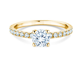 Anello di Fidanzamento Classic 4 Pavé in 14K oro giallo con diamanti da laboratorio 1,19ct E/VS