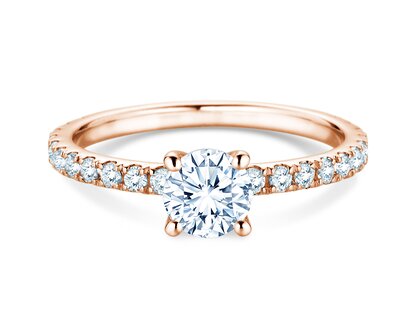 Anello di Fidanzamento Classic 4 Pavé in 18K oro rosa con diamanti da laboratorio 1,19ct E/VS