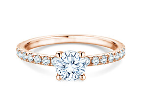 Anello di Fidanzamento Classic 4 Pavé in 18K oro rosa con diamanti da laboratorio 1,19ct E/VS