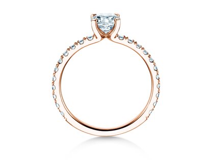 Anello di Fidanzamento Classic 4 Pavé in 18K oro rosa con diamanti da laboratorio 1,19ct E/VS