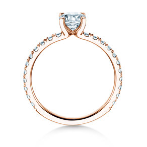 Anello di Fidanzamento Classic 4 Pavé in 18K oro rosa con diamanti da laboratorio 1,19ct E/VS