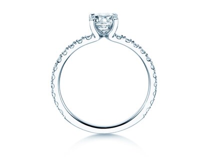 Anello di Fidanzamento Classic 4 Pavé diamante da laboratorio