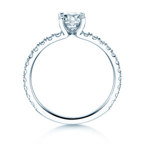 Anello di Fidanzamento Classic 4 Pavé diamante da laboratorio